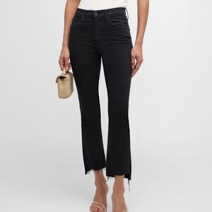 MOTHER Insider Crop Step Fray Jeans 26 Not Guilty (Black Wash)